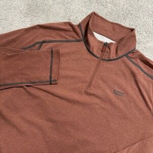 Alaskan Hardgear Fishing Pullover Mens Size XL Orange 1/4 Zip Performance Shirt